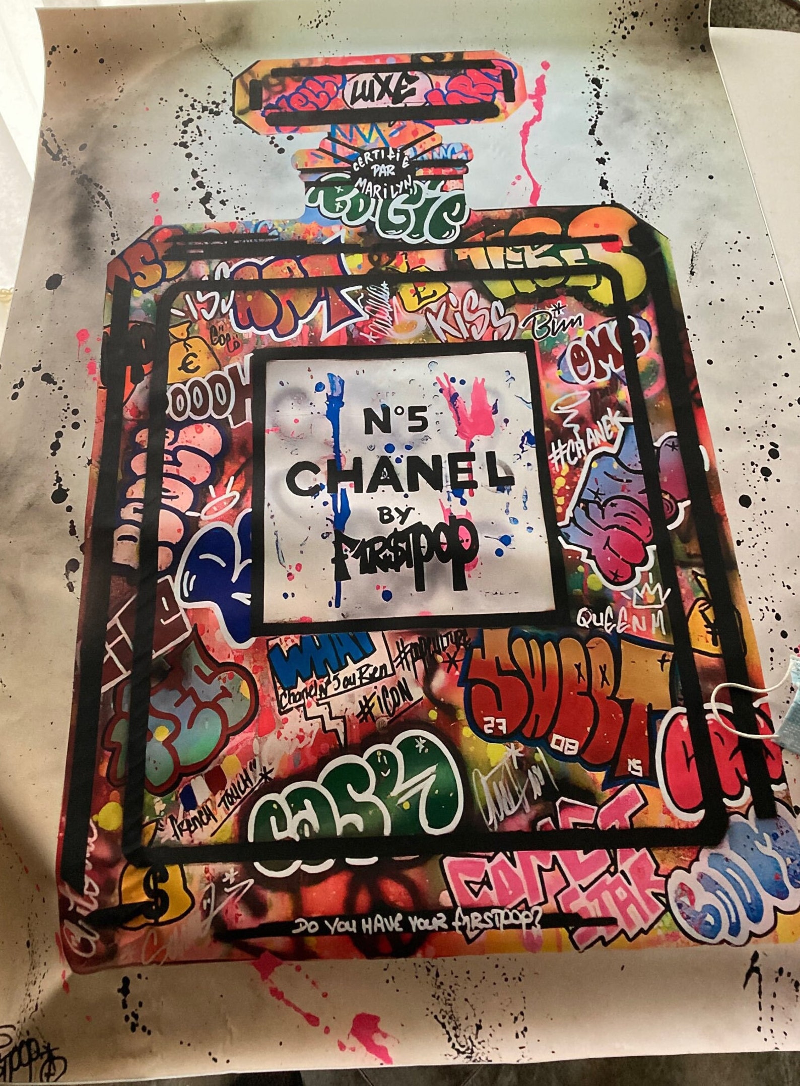 Graffiti Chanel Perfume Canvas Coster Etsy