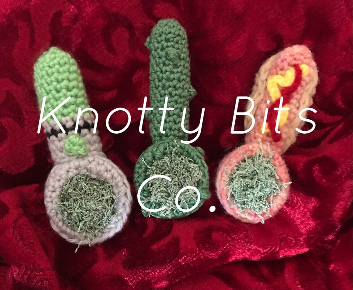 Novelty Crochet Pop Culture Weed Pipe Hotdog Pipe Pickle Pipe Etsy