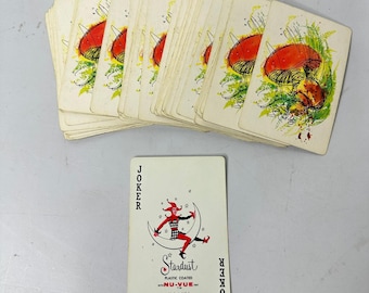 Carte da gioco Vintage Stardust, tinta Nu-Vue effetto fungo psichedelico, mazzo retrò MCM