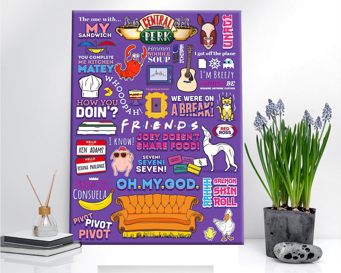 Friends Tv Show Classic Quote Canvas Friends Wall Art Tv Etsy