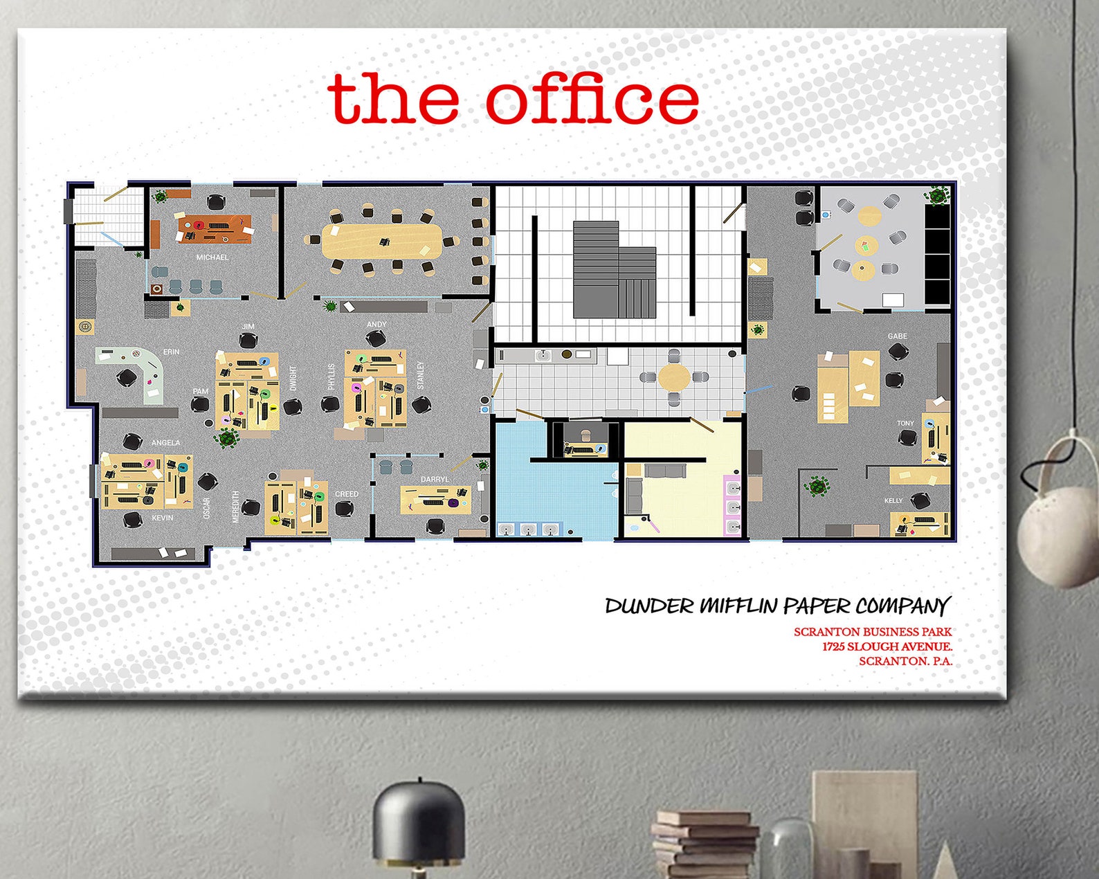 The Office Floor Plan Canvas Tv Show Wall Art The Office Art Etsy