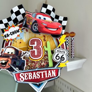 Cars Cake Topper, Cake Topper with Cars, Cars Shaker Cake Topper