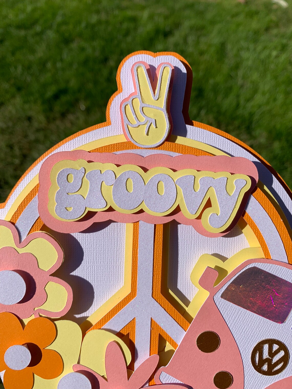 Hippie Cake Topper Groovy Cake Topper Etsy