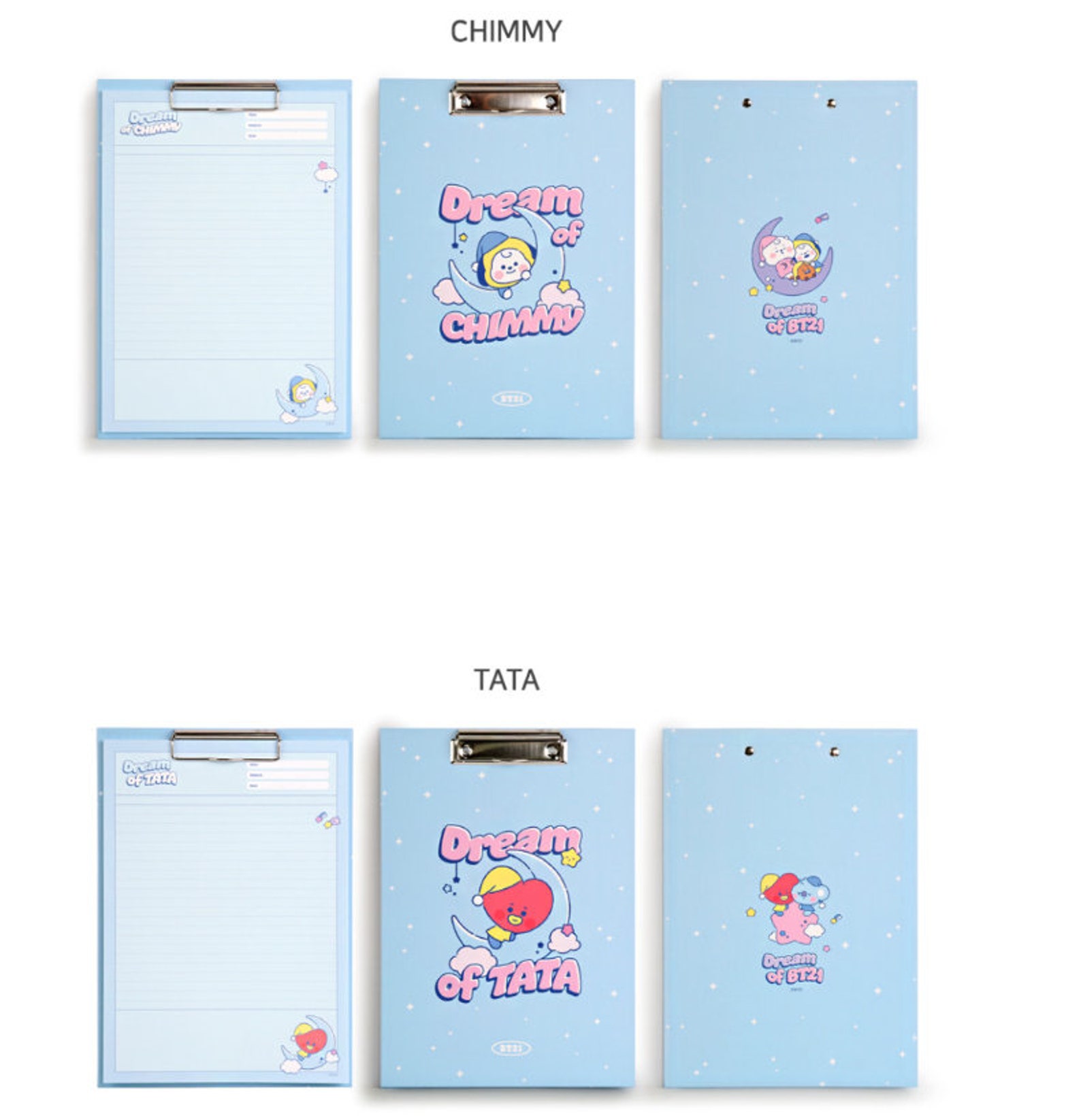 BTS BT21 Clipboard Notepad Set dream of baby Etsy