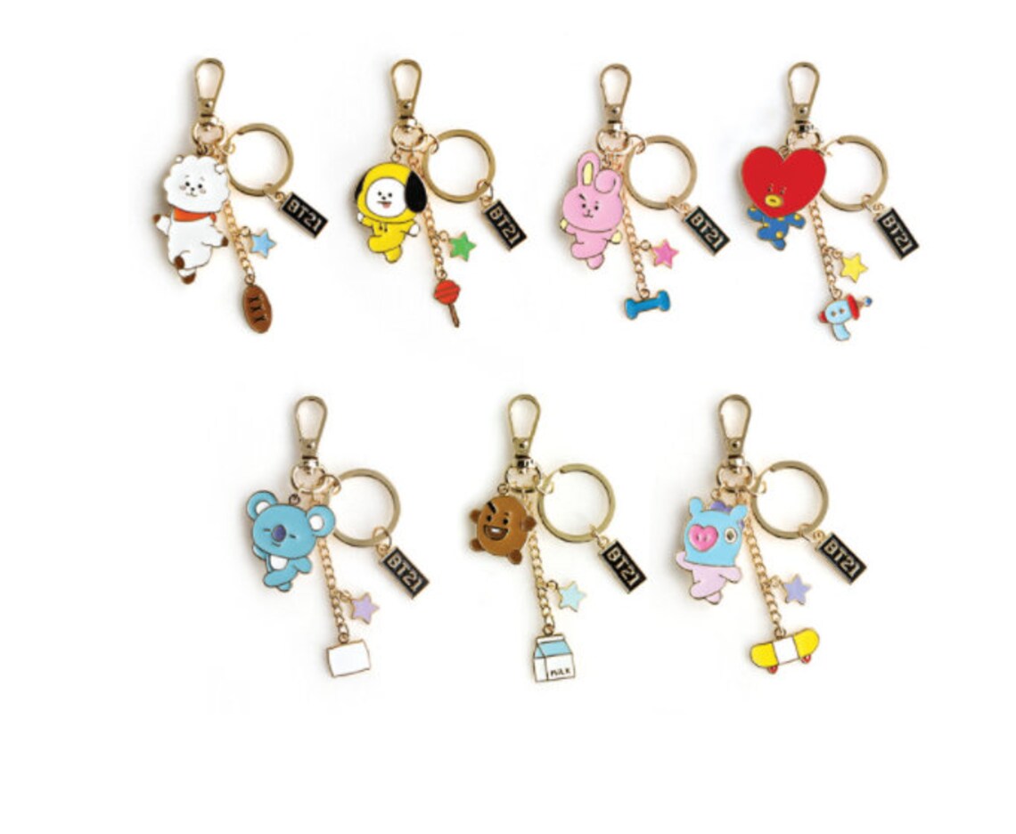 BTS BT21 Official Metal Keychain bt21 keychain bts keychain Etsy