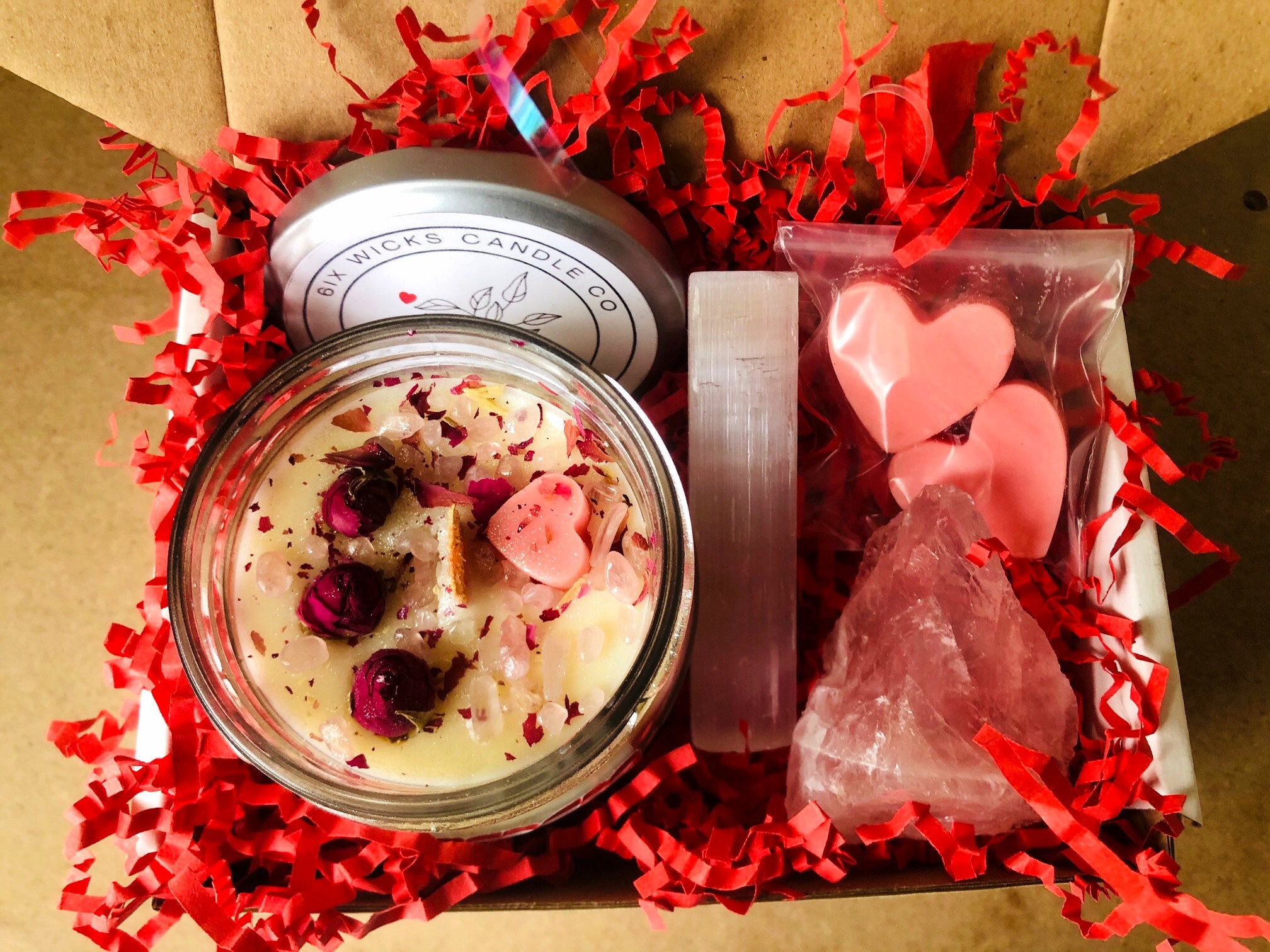 Rose Quartz Love Crystal gift set Rose Quartz gift box Self Etsy