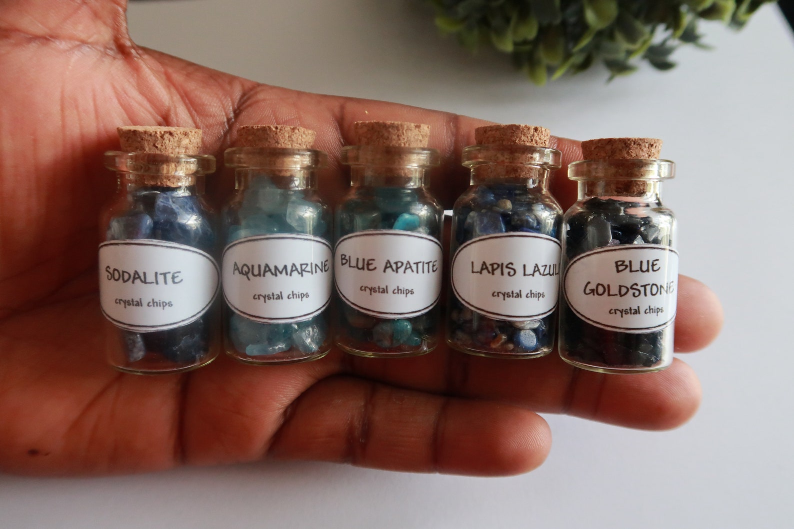 Crystal Chip Bottles Polished Crystals Wish Bottles Etsy