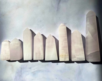 Pink Mangano Calcite towers