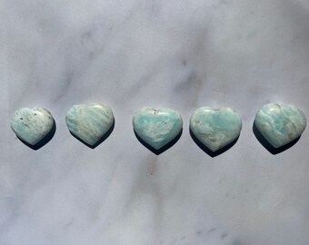 Caribbean Blue Calcite hearts