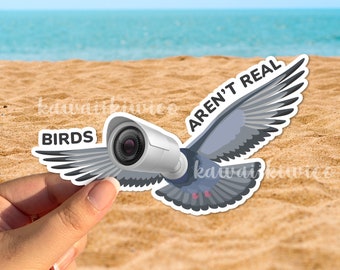 Birds aren't real water-resistant sticker | funny Sticker | Government surveillance| Bird Watching Goes Both Ways | Matte finish