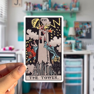 Pegatina impermeable de la carta del Tarot Rider-Waite de los Arcanos Mayores / Pegatina de Brujería / Pegatina psíquica