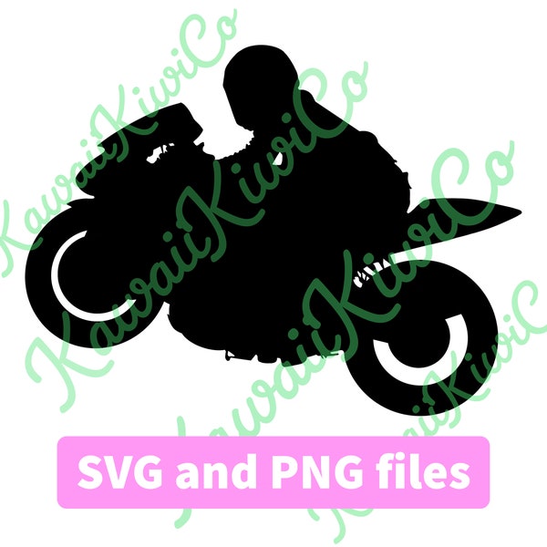 Motorcycle Wheelie SVG and PNG Files for Cricut Cutting Machine Pattern | Bike SVG | Biker | Full Commercial License Included