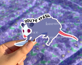 You're Trash Possum Water-resistant sticker - 4" Matte