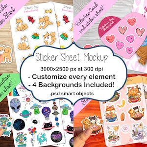 Editable Sticker Sheet Photoshop Mockup With Hand Smart Object for ...