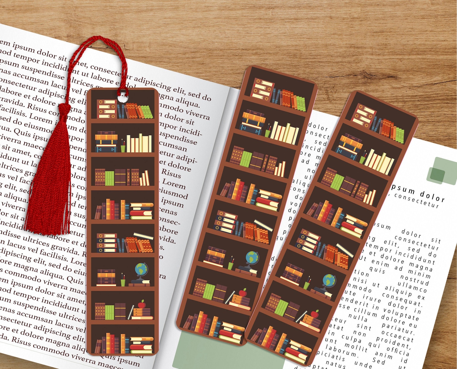 Bookcase Bookshelf Bookmark Tassel bookmark Art Print Etsy