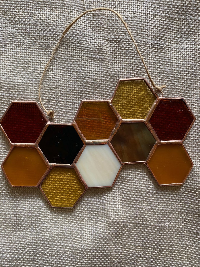 Honeycomb Stained Glass Sun Catcher Wall Hanging