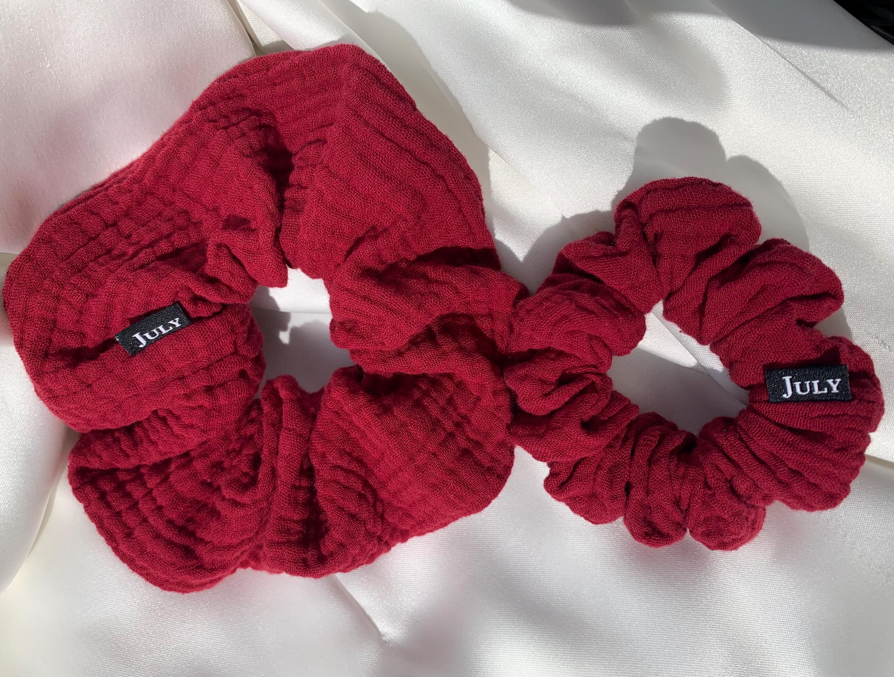 Muslin Scrunchie Wine Red