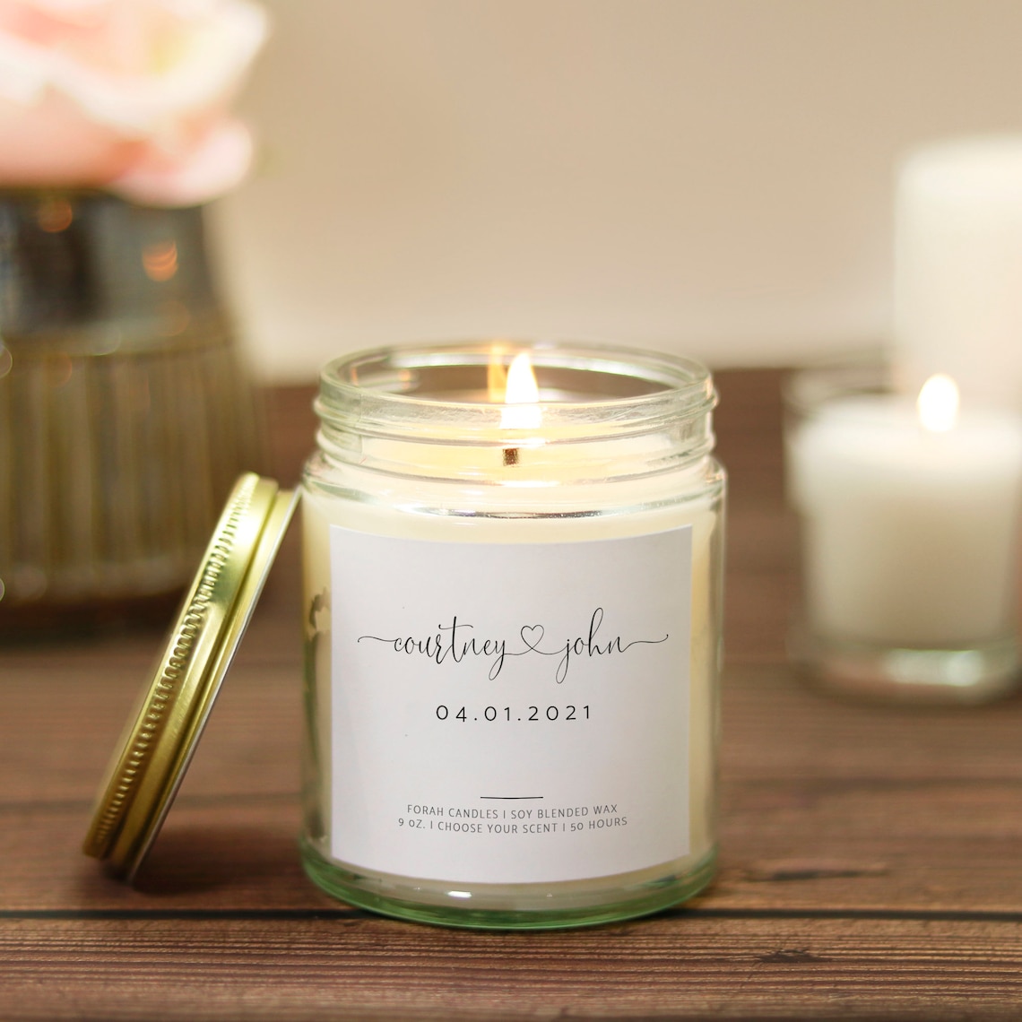 Custom Couple Candle Anniversary Candle Gift Custom Romantic Etsy