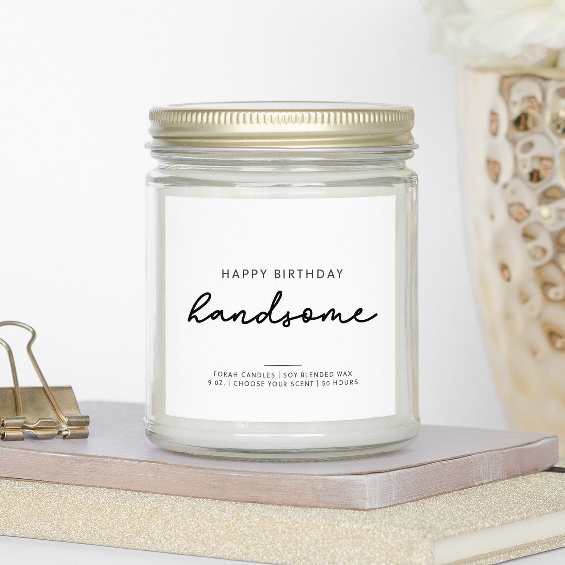 Happy Birthday Handsome Candle Birthday Candle for Him Etsy