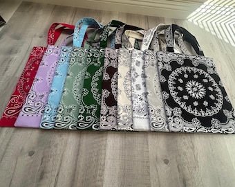 Lined Bandana Tote Bag