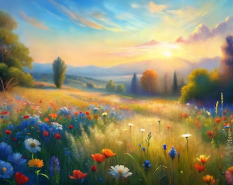 Frame TV Art, Vintage Landscape Oil Painting (Digital Download)