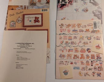 Vintage Grandmillennial Baby Nursery Needlework Lot - Patterns & Booklets
