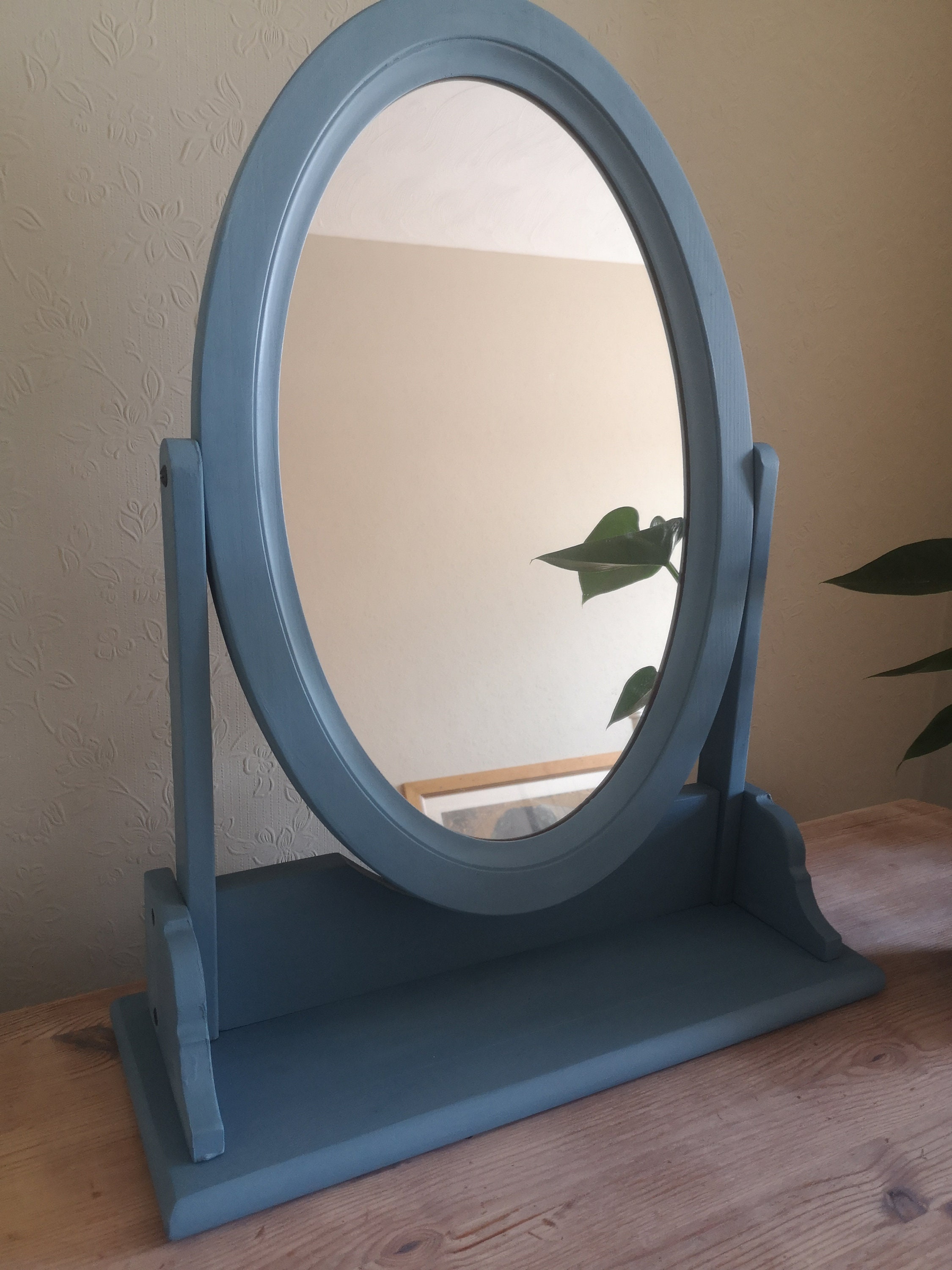 Vintage Baby Blue Dressing Table w/Vanity Mirror Etsy