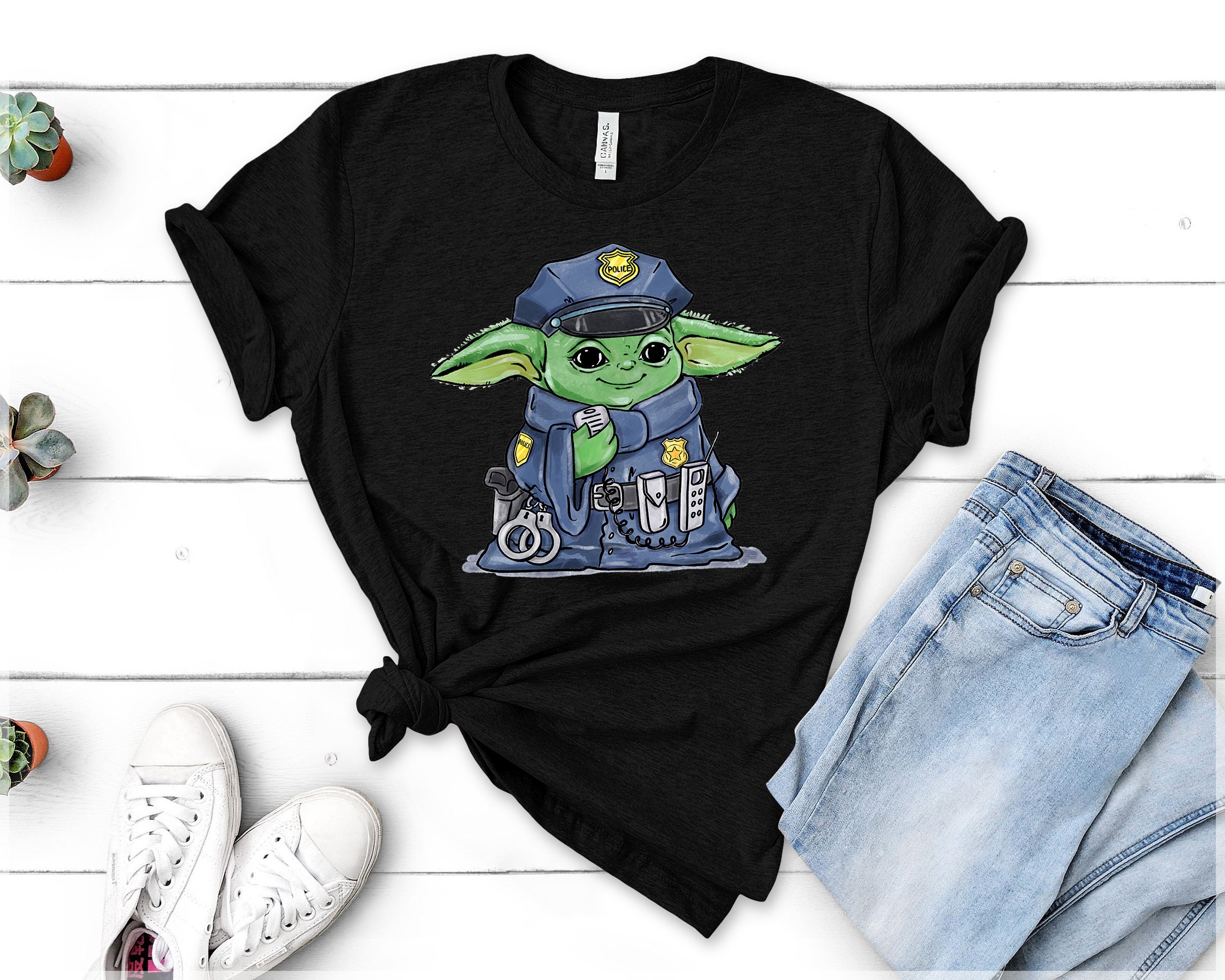 Yoda Police Shirt Funny Baby Yoda Shirt Star Wars Shirt Etsy