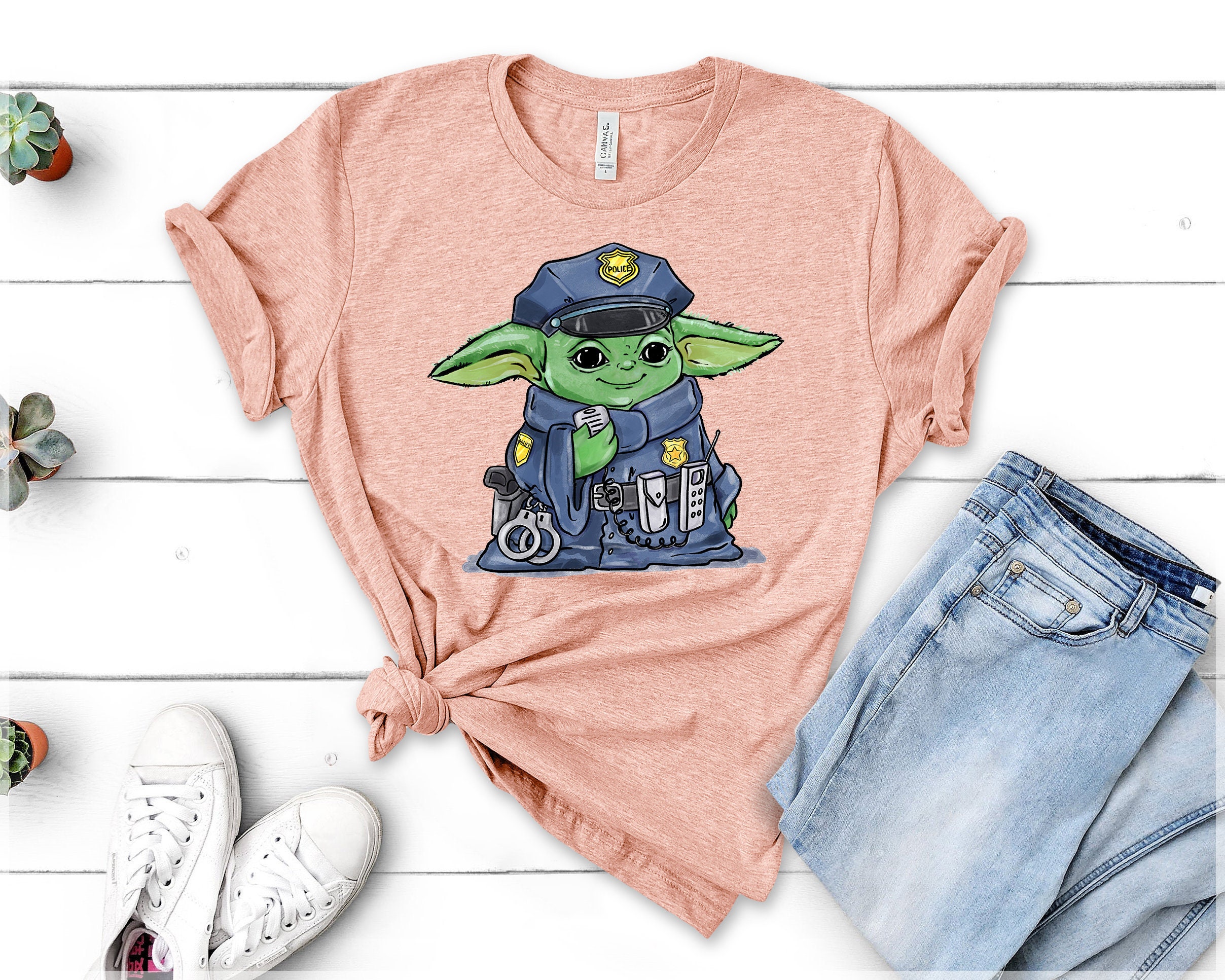 Yoda Police Shirt Funny Baby Yoda Shirt Star Wars Shirt Etsy