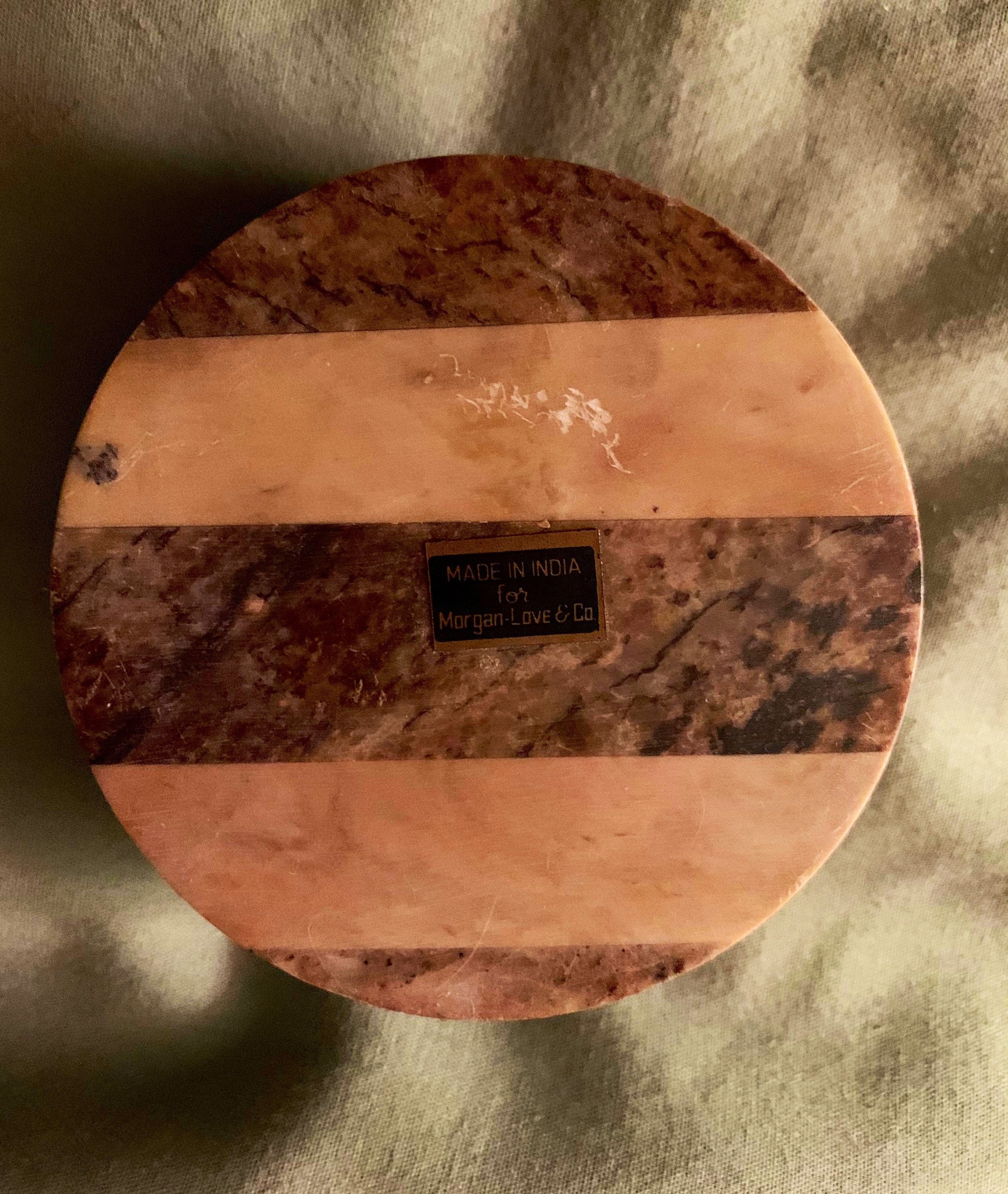 Striped Round Marble jewelry box. Etsy