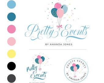 Party Planner Logo, Confetti Logo Design, Balloon Logo Design,Party Planning Logo, Confetti Logo,Party Logo Event Logo,Party Decoration Logo