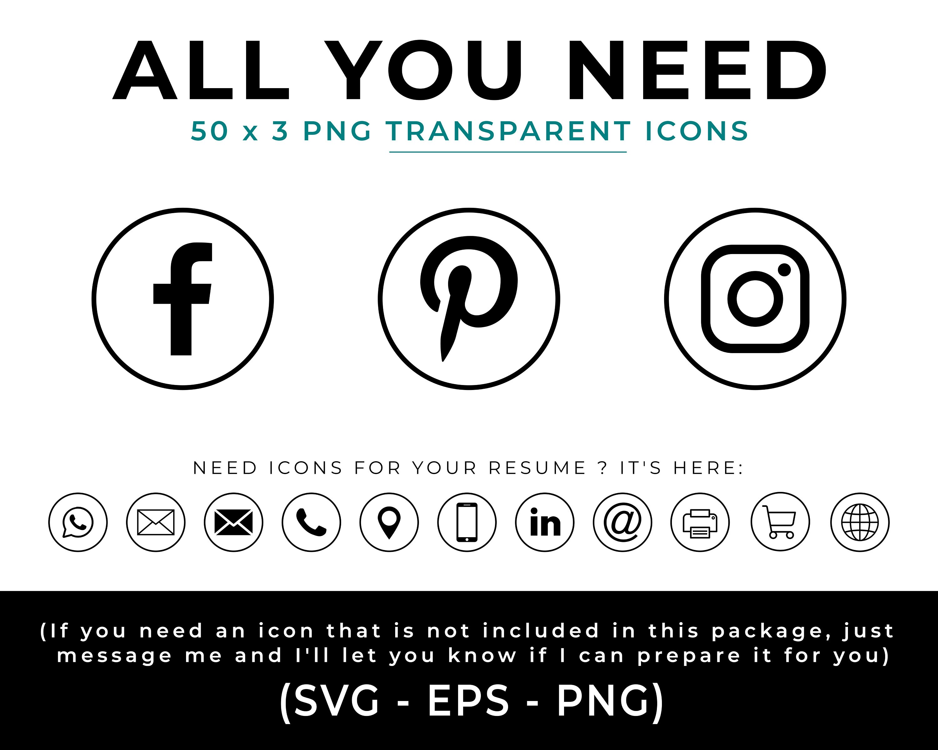 50 Black Social Media Icons SVG Printable Svg File Social - Etsy Australia