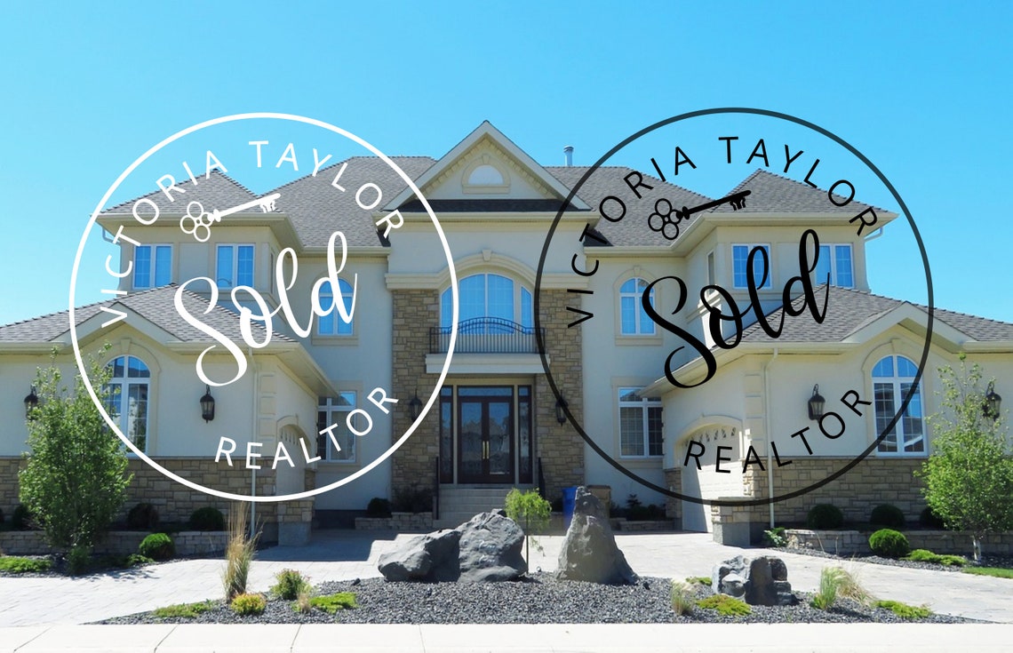 Real Estate Watermarks, Real Estate Badges, White Realtor Stamps, Open