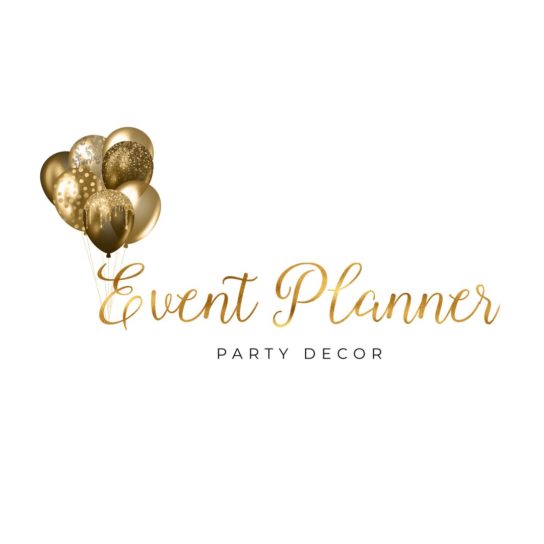 Party Planner Logo Confetti Logo Design Balloon Logo Etsy