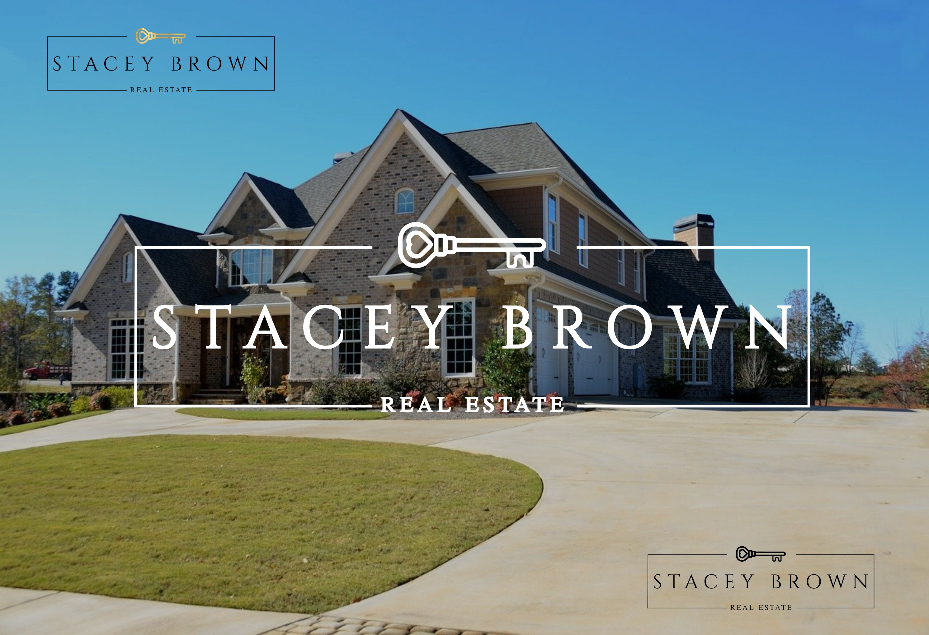 Gold Foil Real Estate Logo, Luxury Real Estate Logo Key, Real Estate