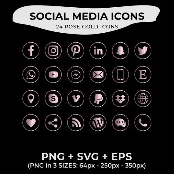 Rose Gold Social Media Icons PNG Social Media Icons Social -  Portugal