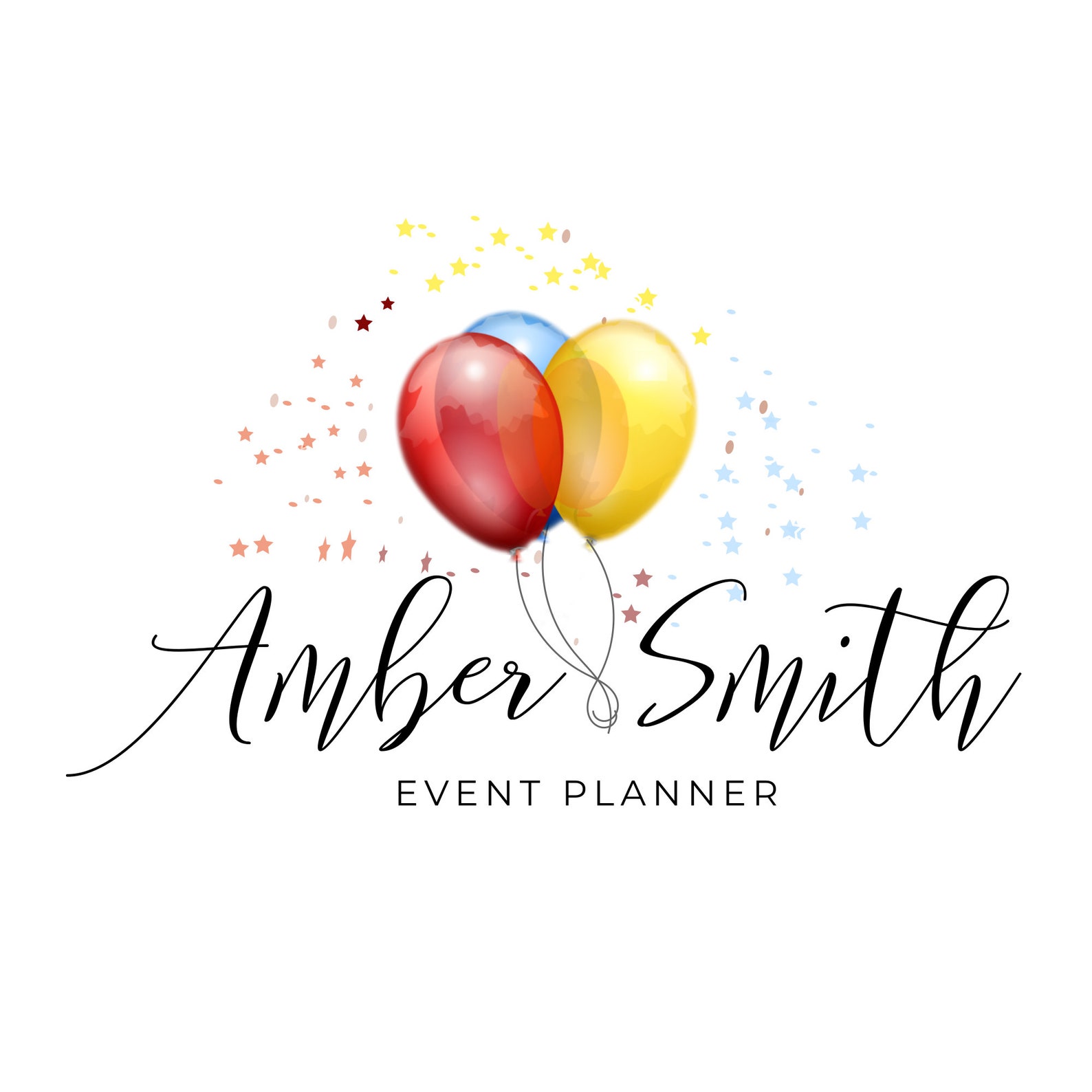 Balloon Logo Confetti Logo Design Event Planner Logo Etsy