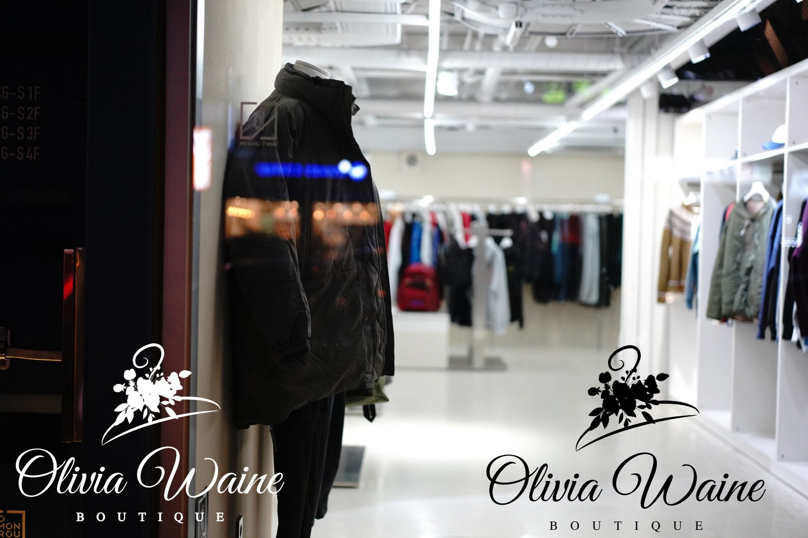 Flower Hanger Logo, Hanger Logo, Gold Hanger Logo, Boutique Logo Design