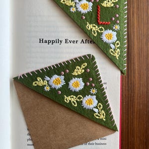 Personalized Hand Embroidered Corner Bookmark - Summer and Winter Set ...