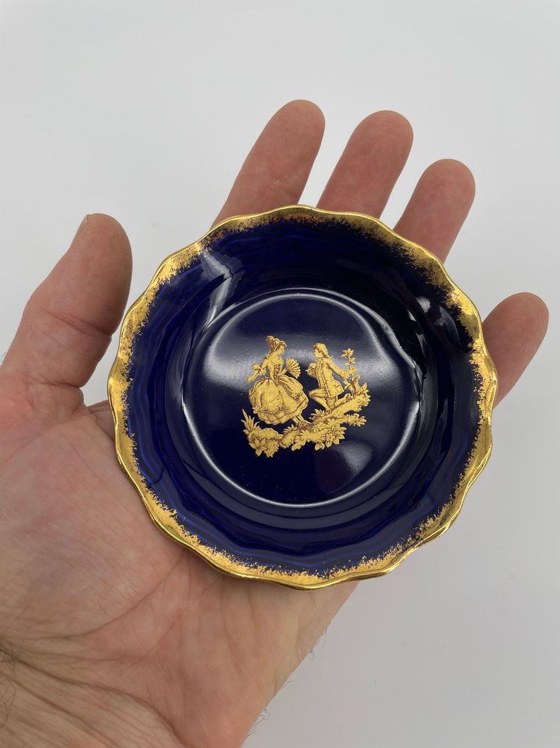 22K Gold Cobalt Blue Limoges Castel Decorative Plate Etsy
