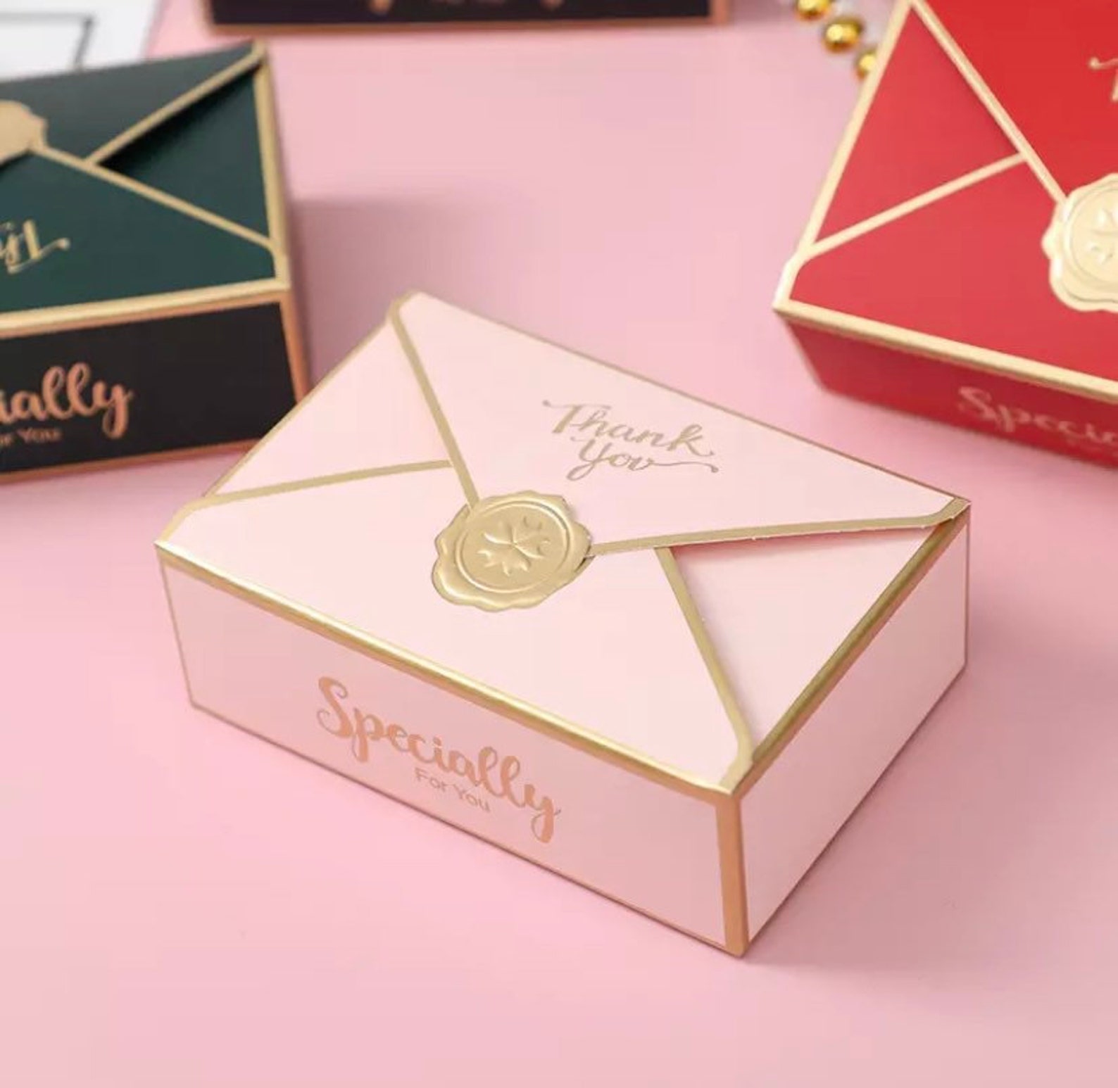 5pc pink gift boxes/Envelope shape wedding candy bags/box Etsy