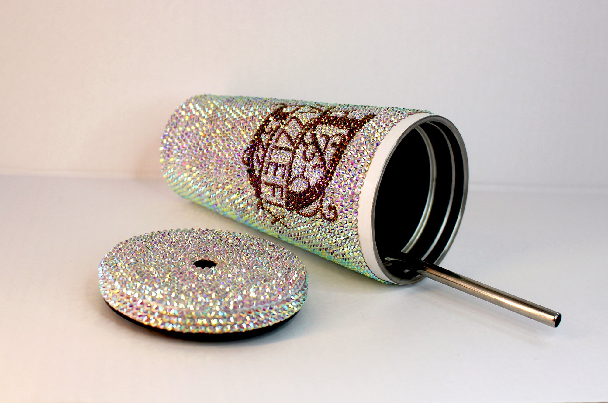 Encrusted Tumbler with crystal shine rhinestones Etsy