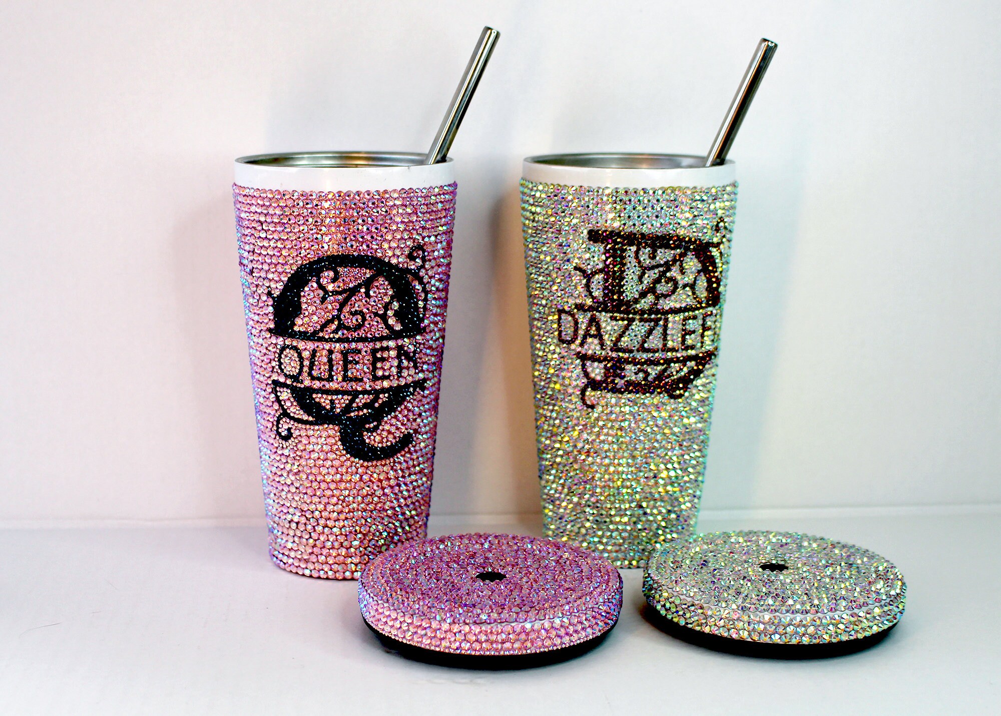 Encrusted Tumbler with crystal shine rhinestones Etsy