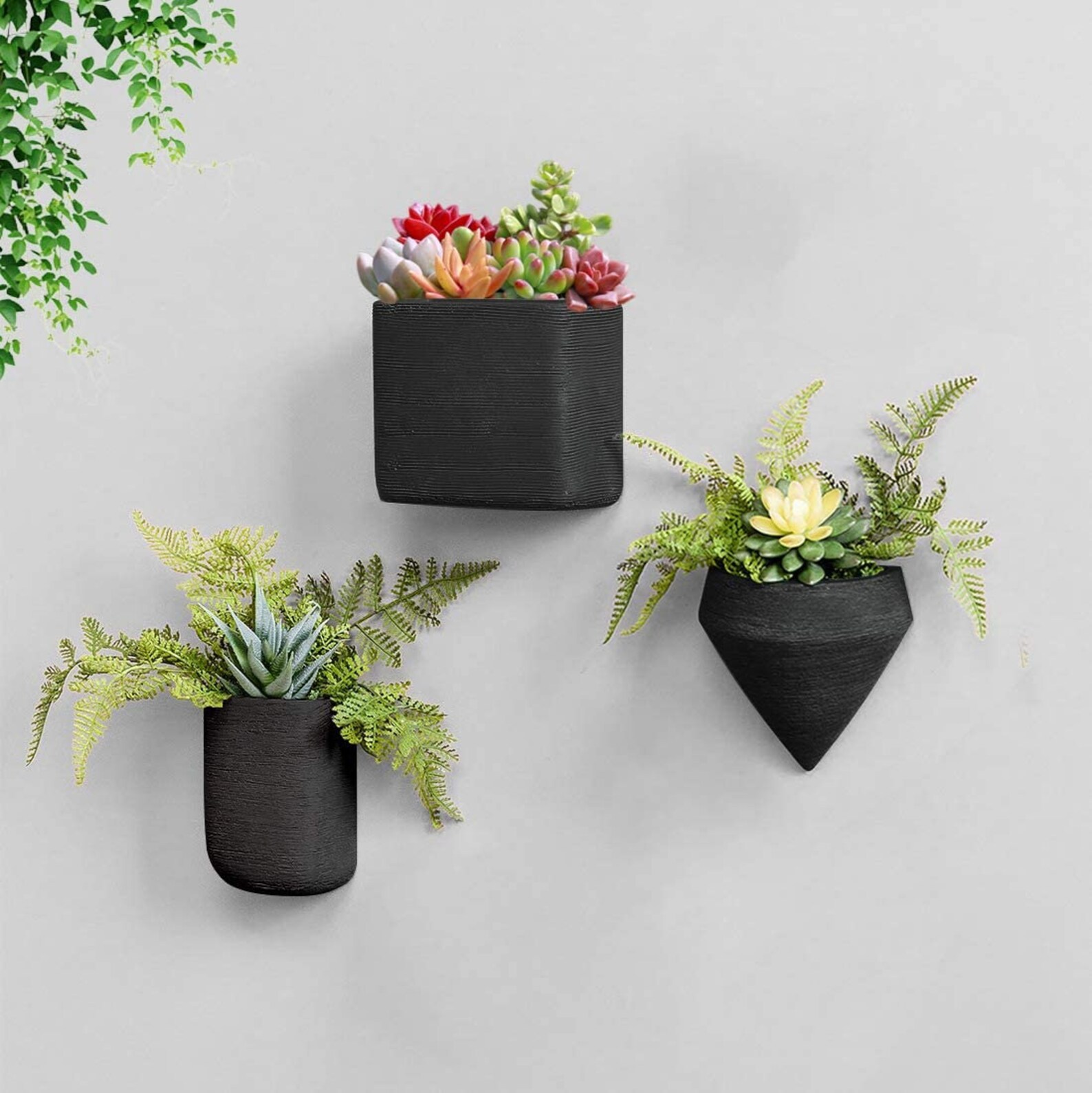 Set of 6 Wall Hanging Planter Vase Resin Wall Decor Container Etsy
