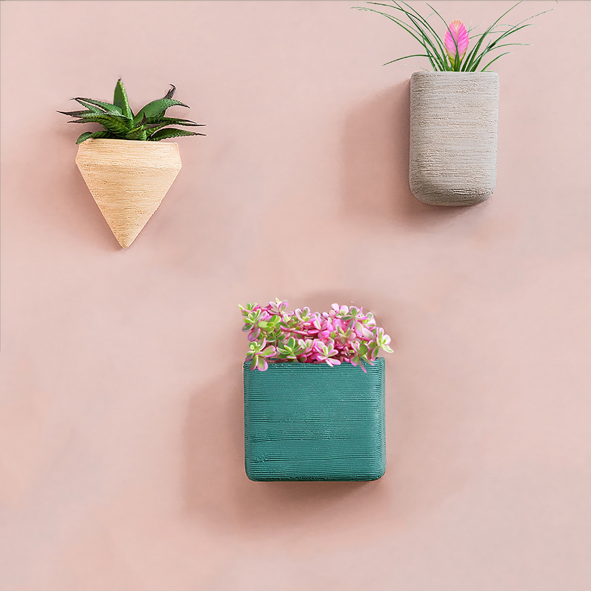 Set of 6 Wall Hanging Planter Vase Resin Wall Decor Container Etsy UK