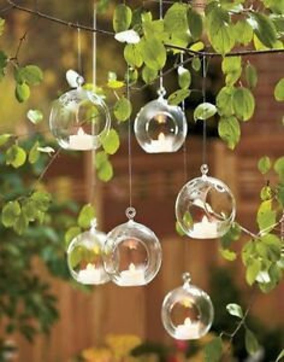 Hanging Glass Orbs Wedding Centerpiece Hanging Glass Etsy