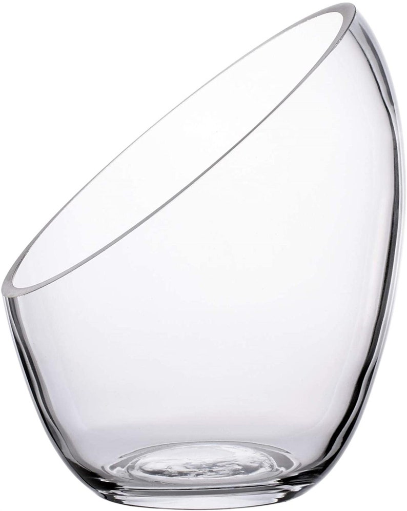 Slant Cut Bowl Glass Planter Terrarium Air Plant Holders Etsy