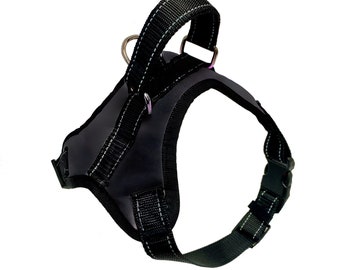 Easywalk Black Fully Adjustable Dog Harness - Lockable strap - Handle