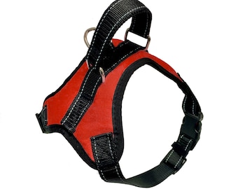 Easywalk Red Fully Adjustable Dog Harness - Lockable Strap - Handle