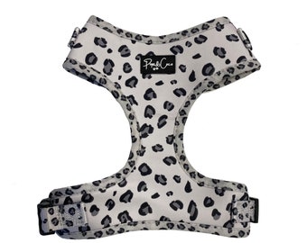 Leopard Shades of Grey Fully Adjustable Dog Harness - Grey, Animal Theme - Matching Lead Available